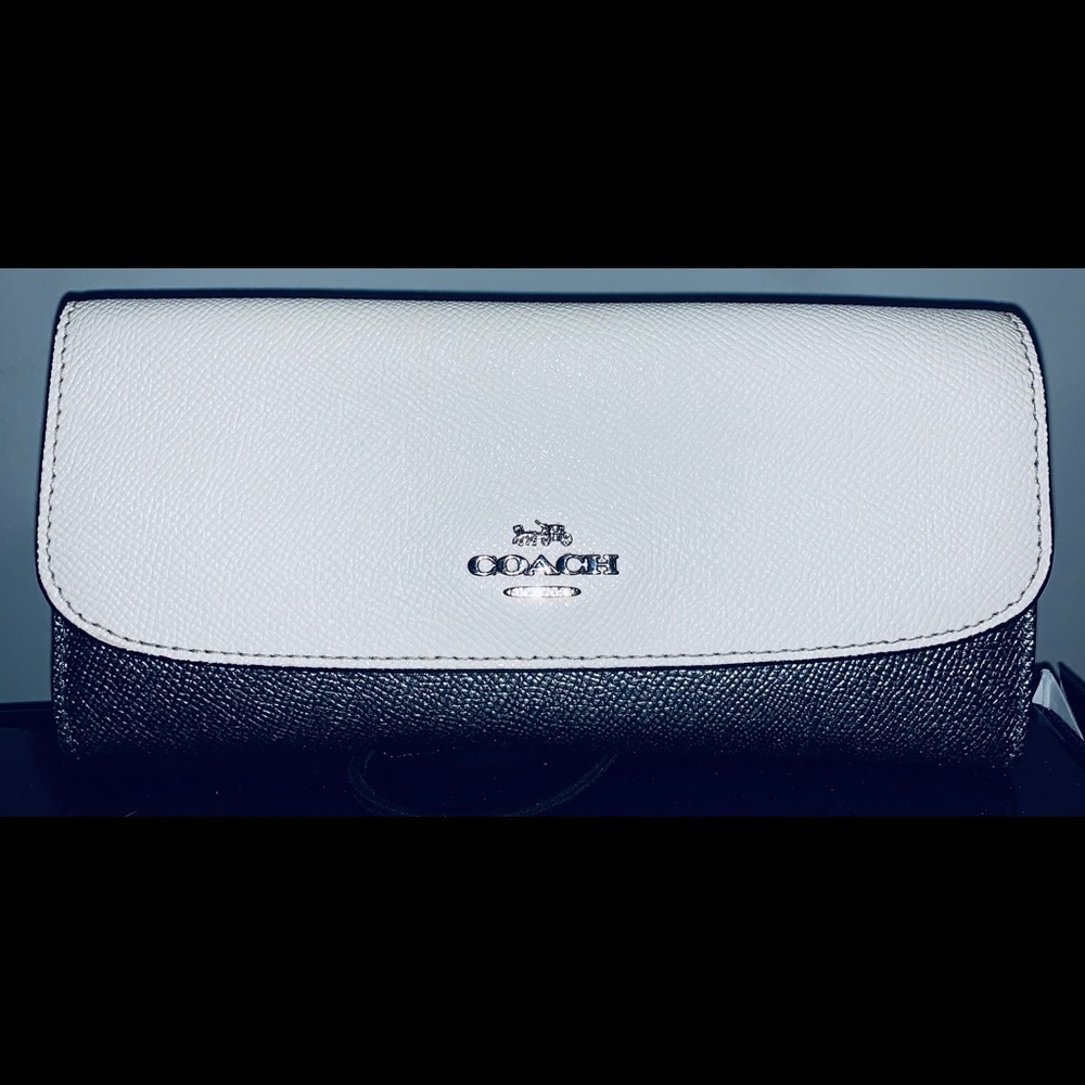 Coach Saffiano Leather Soft Wallet Metallic